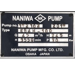 Aux Boiler Feed Water Pump Naniwa EB4H -100